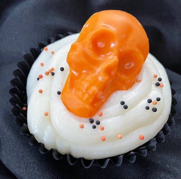 Halloween Party Food Ideas and Recipes - Skull Cupcakes - Robins & Sons Chocolate
