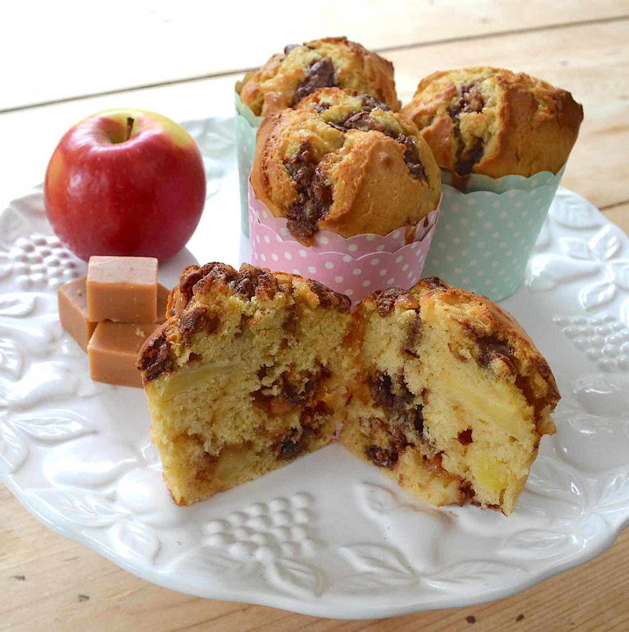 Chocolate Chip, Fudge and Apple Muffins