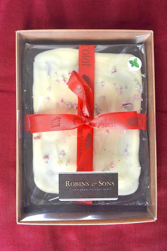 luxury mint chocolate bar peppermint bark dark chocolate with peppermint candy cane UK