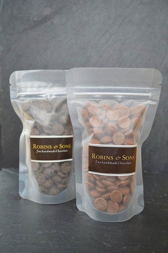 100g resealable bag of Belgian milk or dark chocolate chips