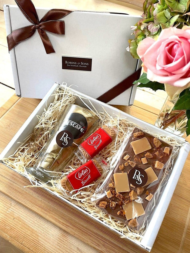 Coffee and chocolate gift box with mug