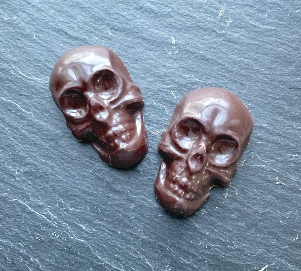 Black dark chocolate gothic skull cake toppers decoration