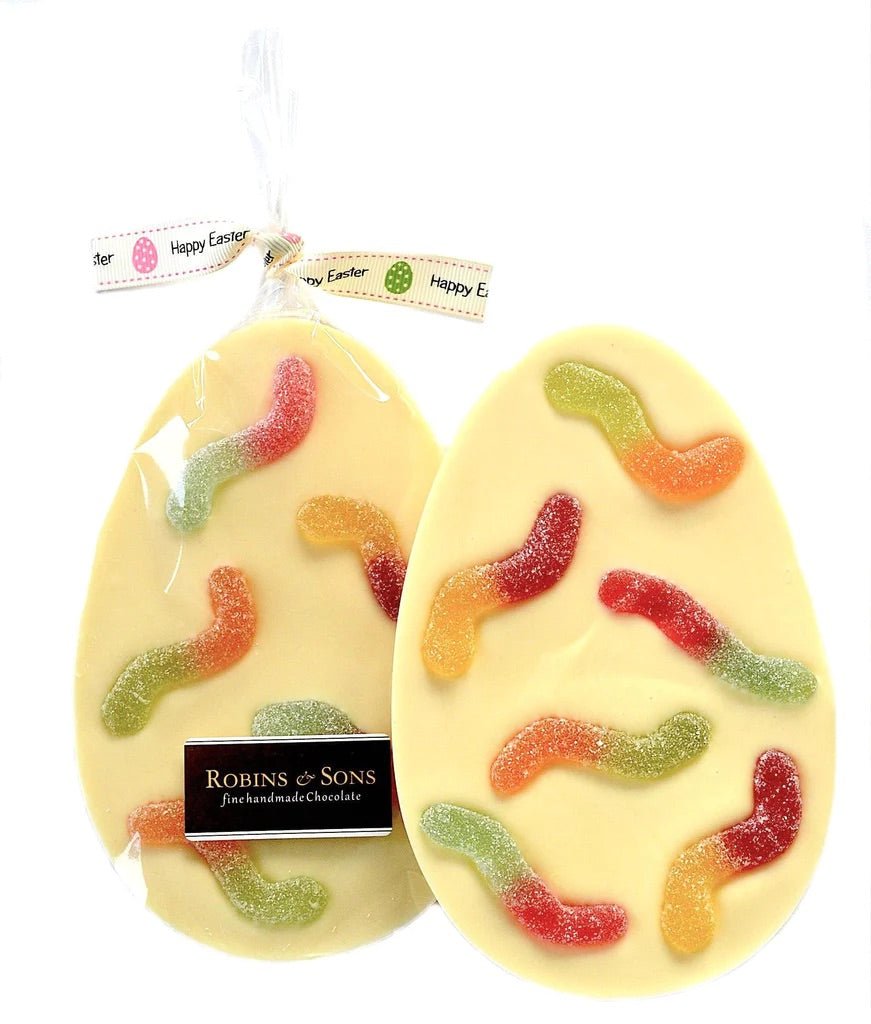 Childrens novelty white chocolate egg with jelly shapes