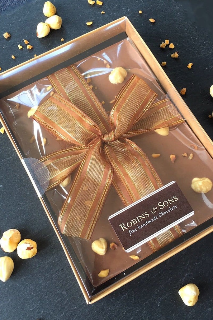 Luxury Milk Chocolate with hazelnuts gift boxed bar