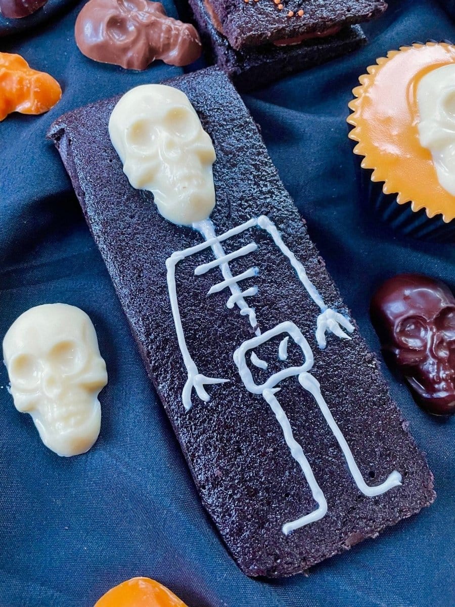 Skelet Doodskop Siliconen Vorm Rozen Schedel - Voor Halloween Taartdecoratie