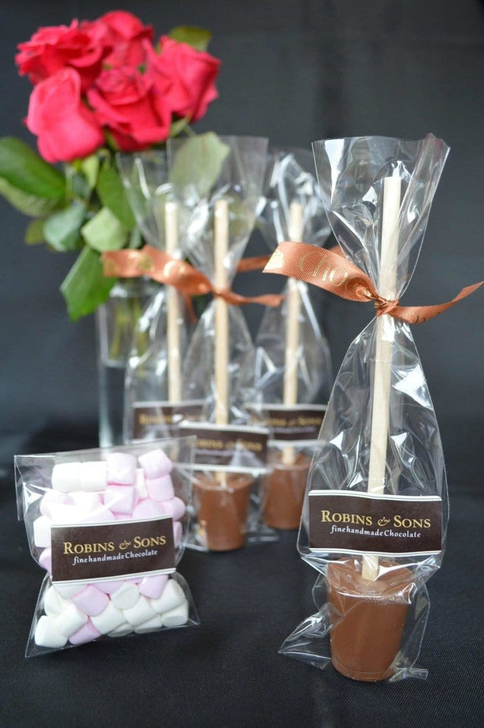 Finest Milk chocolate hot chocolate stirrers with marshmallows 4 pack