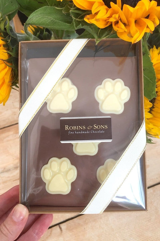 Belgian Chocolate Paw Prints Gift Boxed Bar - Dog Walker Gifts UK