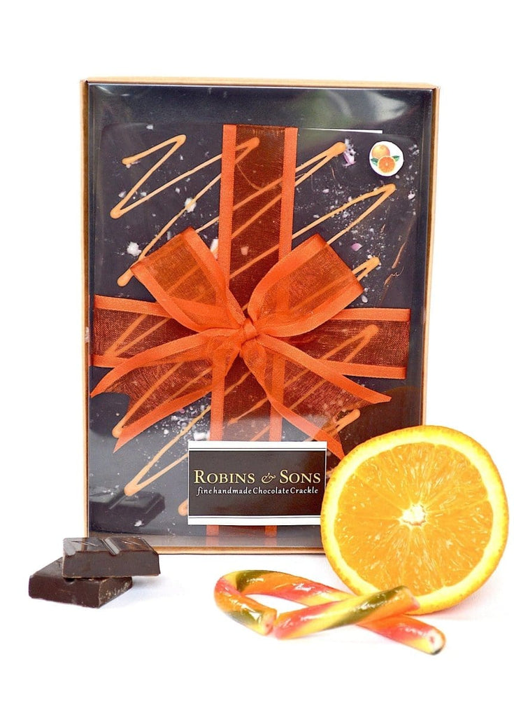 Large Gift Box - Dark orange chocolate gift bar with natural orange oil extract