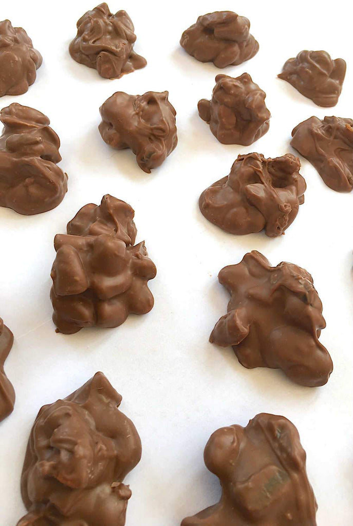 luxury Belgian Milk chocolate covered fruit and nut clusters