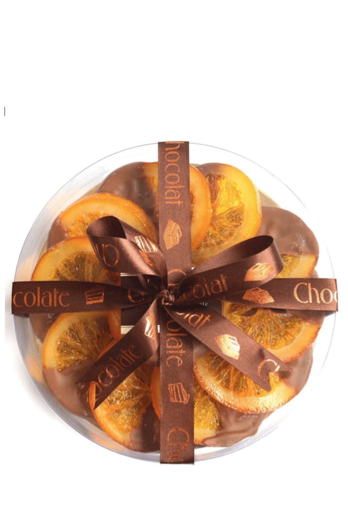 luxury online Belgian milk chocolate covered candied orange slices gift corporate