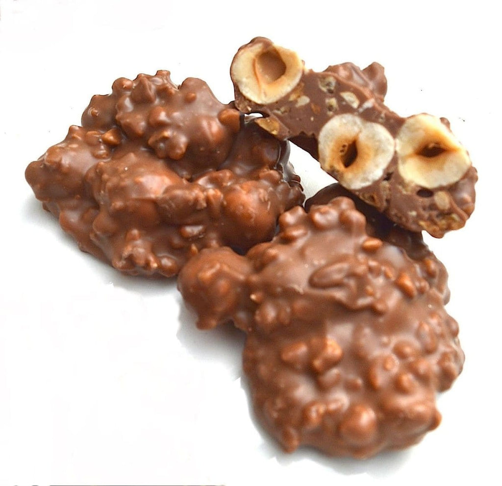 Finest milk chocolate and hazelnut cluster