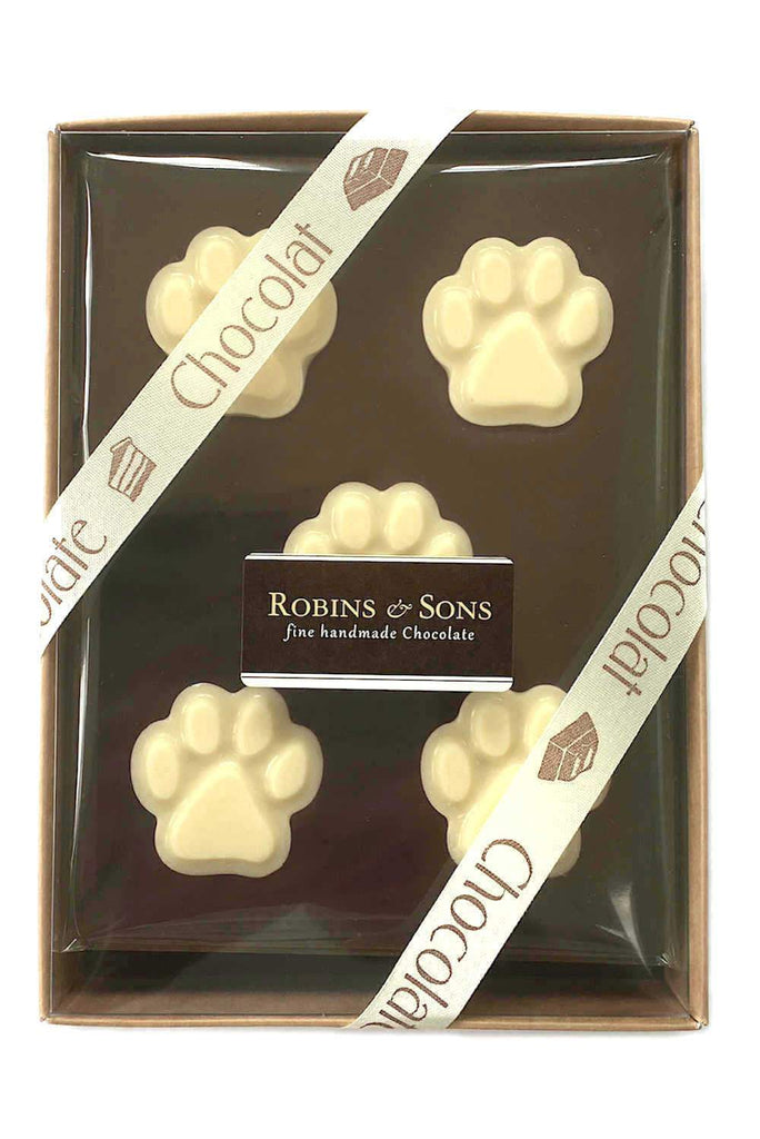 Dog Walker Gifts UK - Belgian chocolate with Paw Prints Gift Boxed Bar