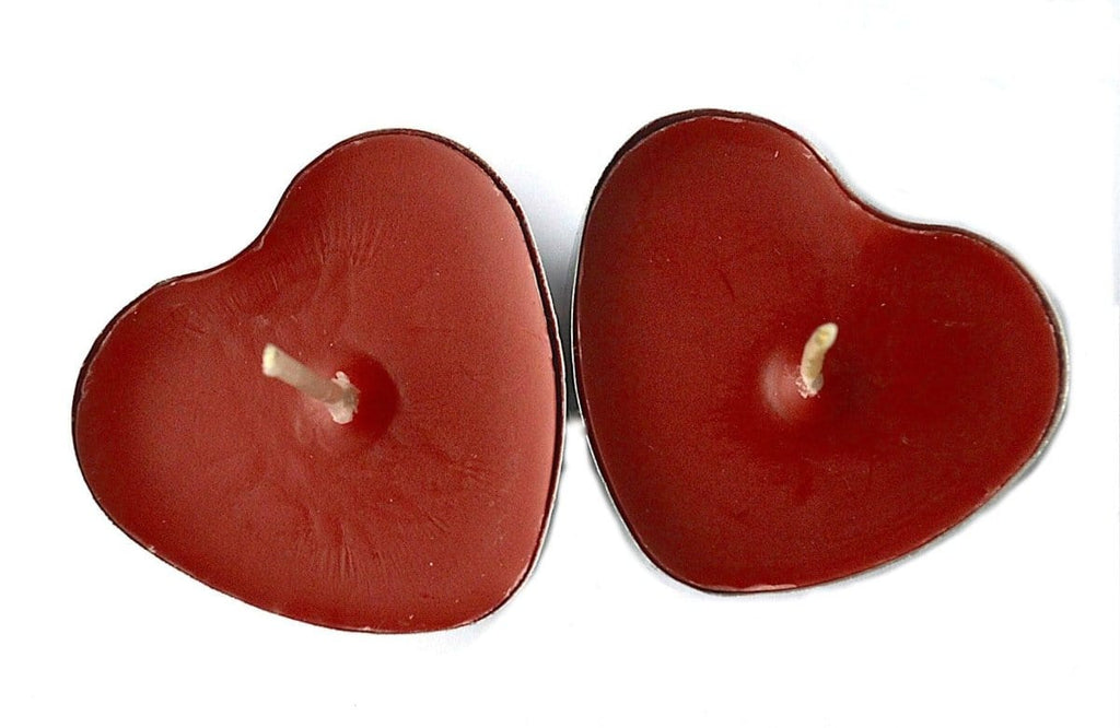 Red heart shaped candle tea lights votives