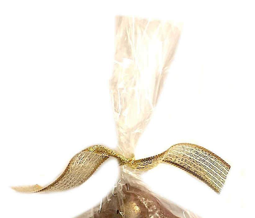 solid milk chocolate snowflake bar with gold bow